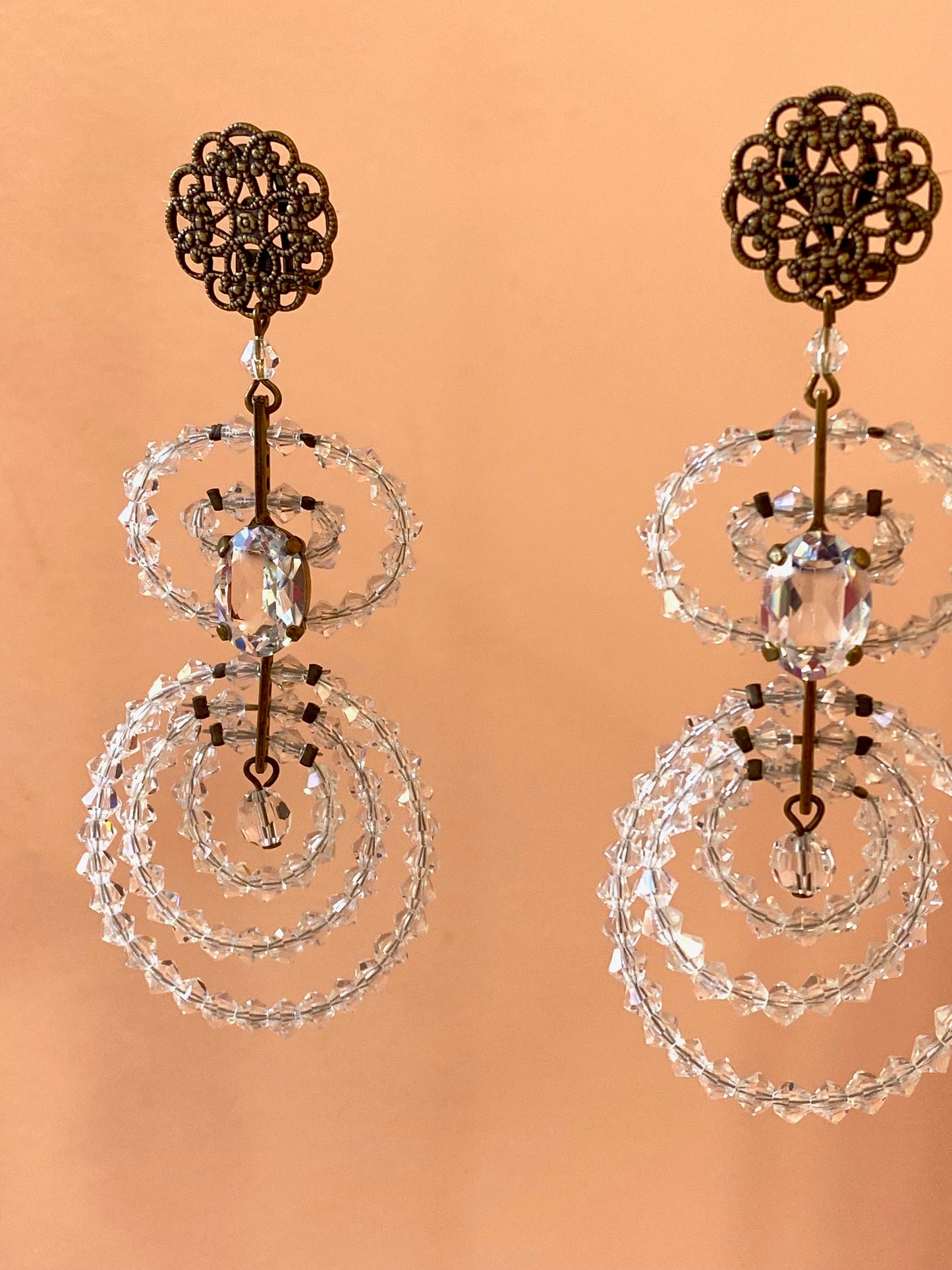 Pendientes grandes de cristal P-33-46