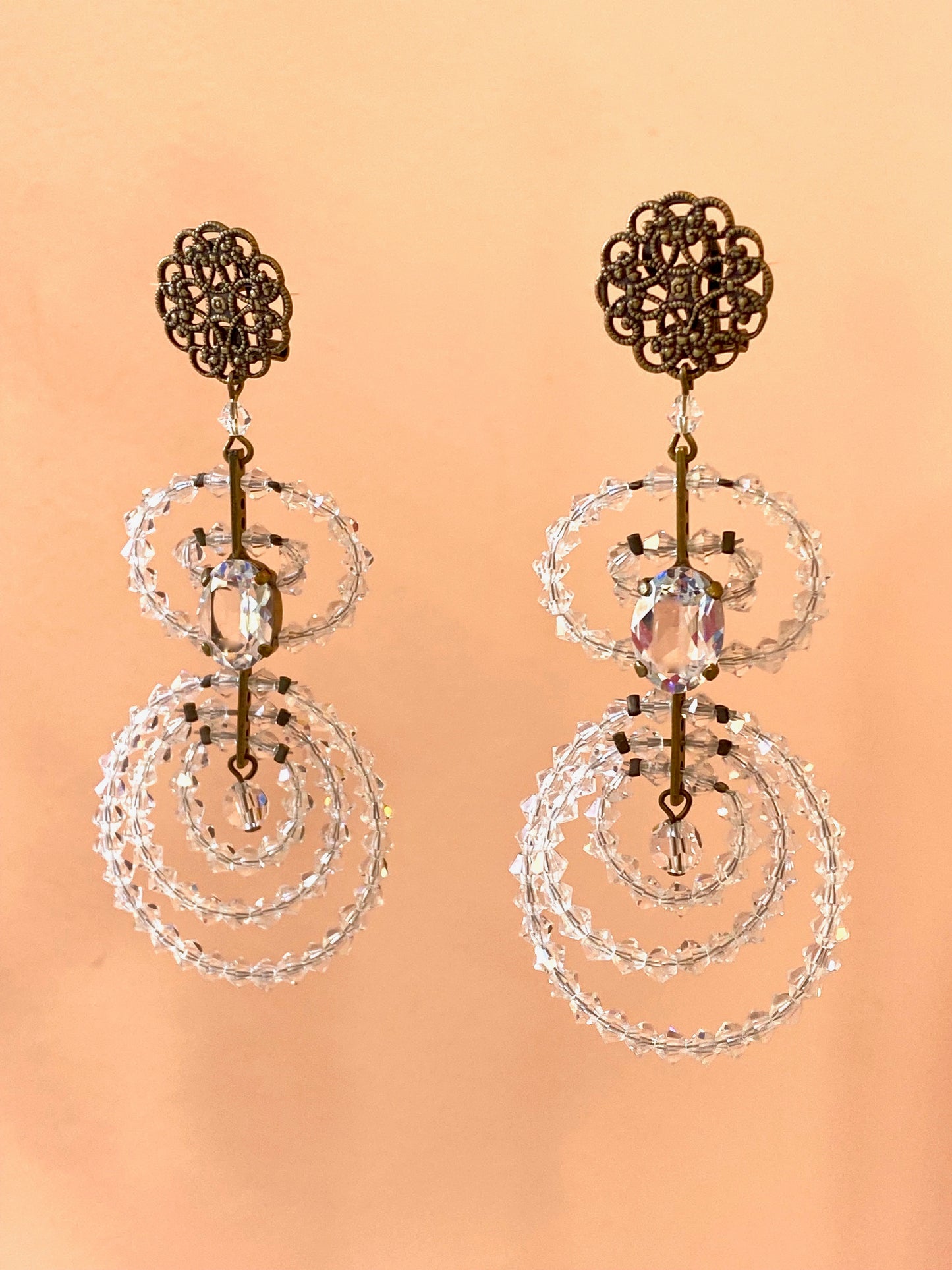 Pendientes grandes de cristal P-33-46