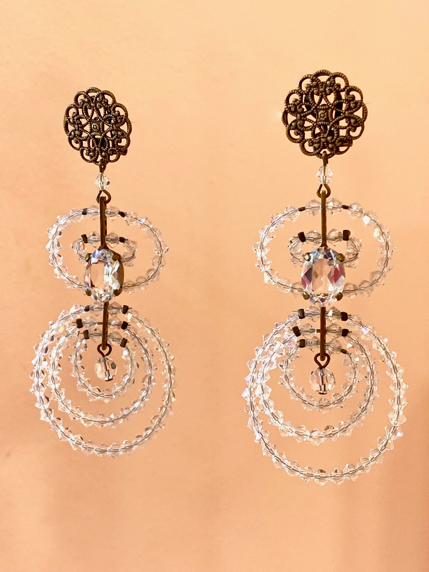 Pendientes grandes de cristal P-33-46