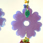 Pendientes flor lila P-34-154