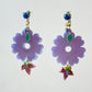 Pendientes flor lila P-34-154