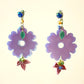 Pendientes flor lila P-34-154