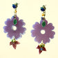 Pendientes flor lila P-34-154