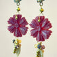 Pendientes flor mate granate P-34-176