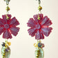 Pendientes flor mate granate P-34-176