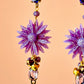 Pendientes lilas con flor y cristales-P-34-177