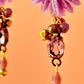 Pendientes lilas con flor y cristales-P-34-177