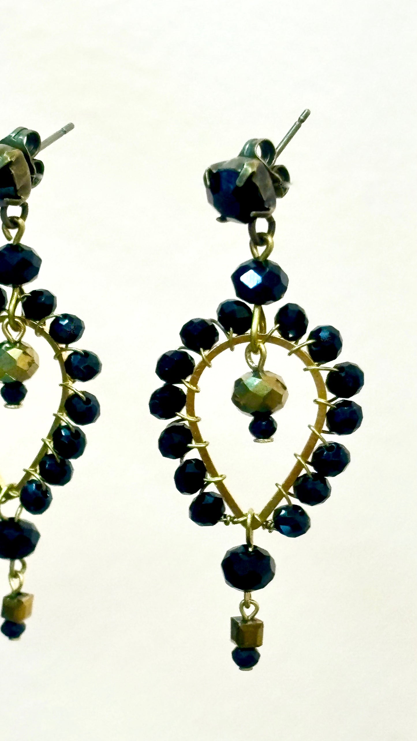 Pendientes negros de cristal P-34-188