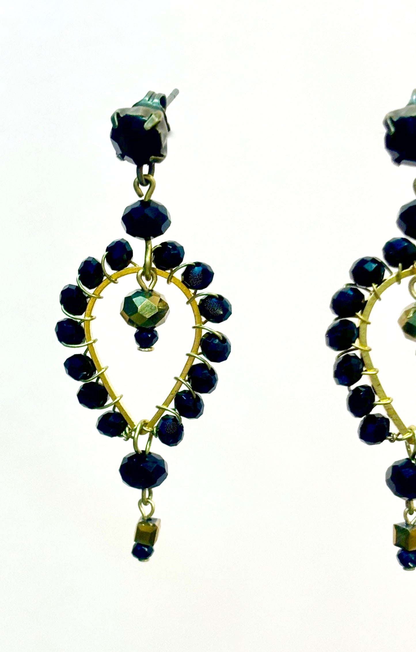 Pendientes negros de cristal P-34-188