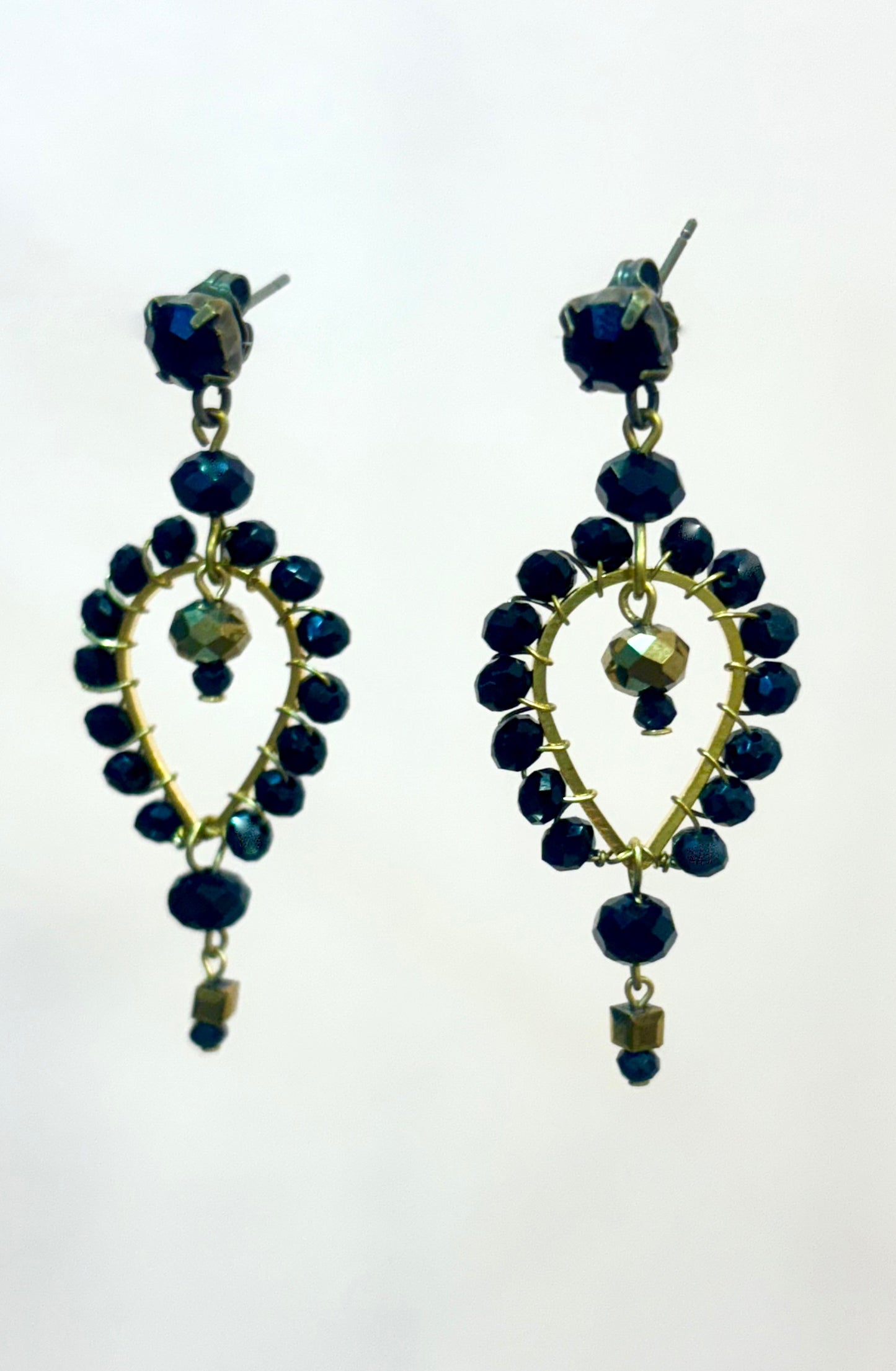 Pendientes negros de cristal P-34-188