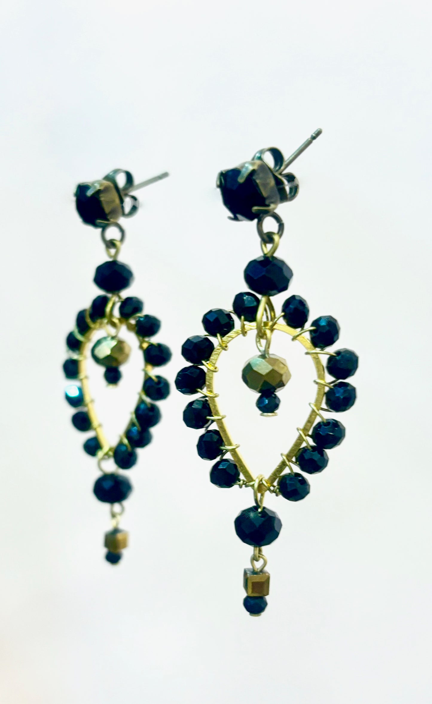 Pendientes negros de cristal P-34-188