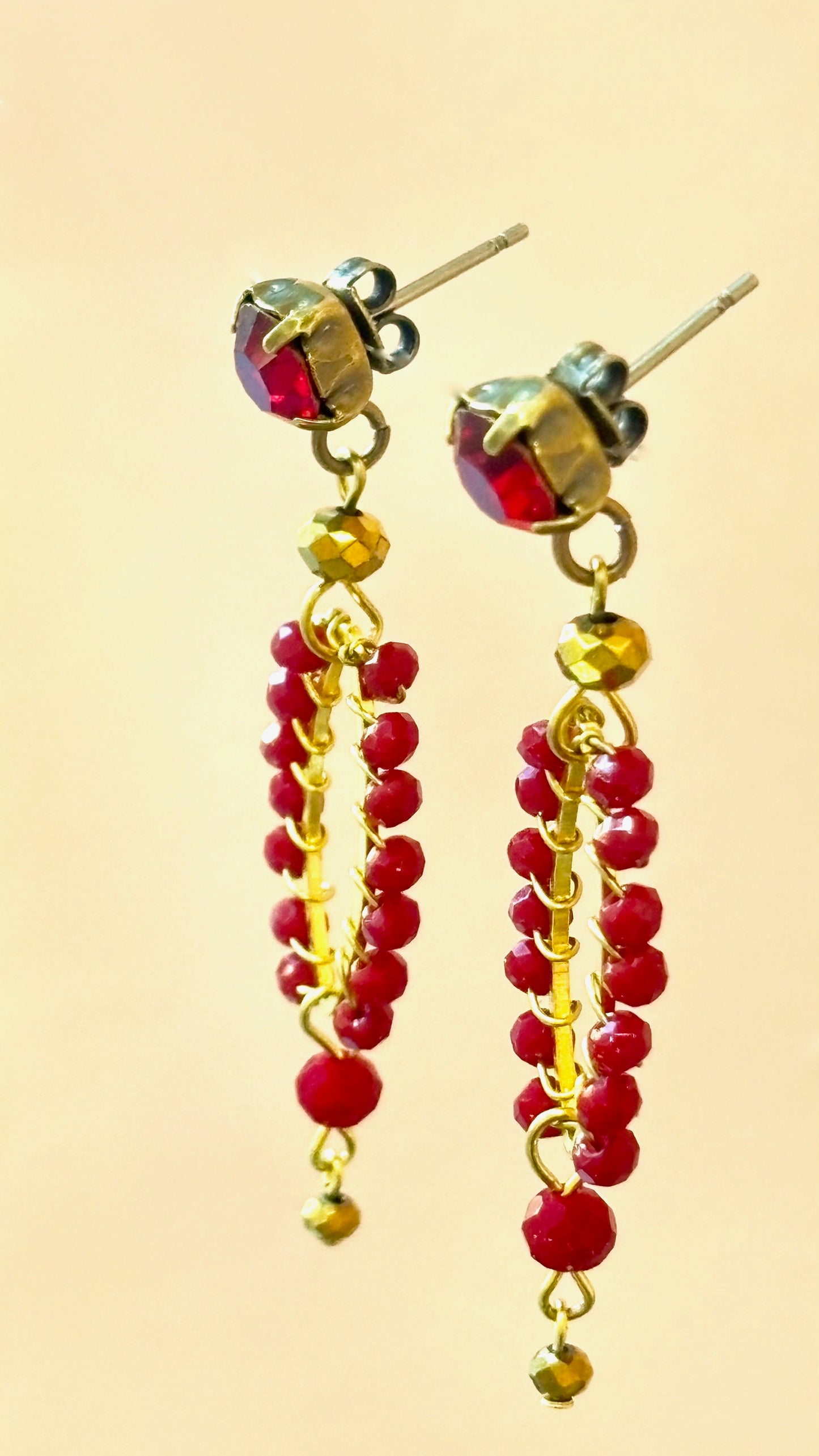 Pendientes oval rojos P-34-189