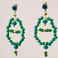 Pendientes de cristal verde P-34-196