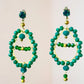 Pendientes de cristal verde P-34-196