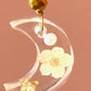 Pendientes luna transparente con flor y perlita encapsuladas-P-34-60-G