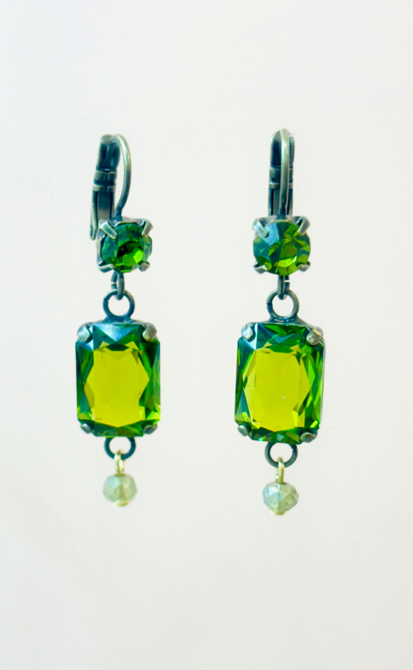 Pendientes de cristal Olivina P-34-86-G