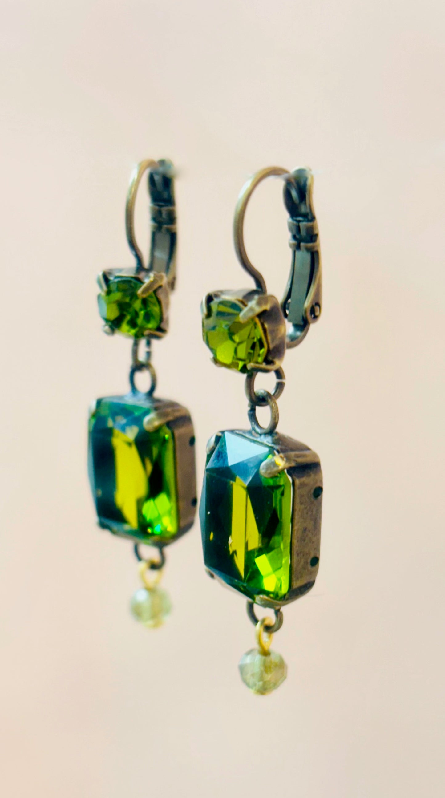 Pendientes de cristal Olivina P-34-86-G