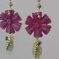 Pendientes flor mate granate P-34-176